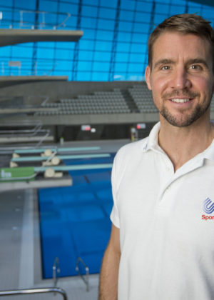 Olympic silver medallist Leon Taylor and SSE’s Next Generation programme adviser.