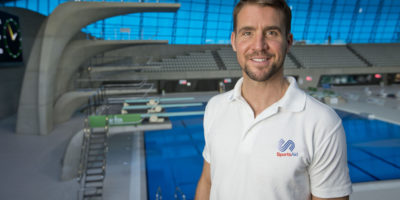 Olympic silver medallist Leon Taylor and SSE’s Next Generation programme adviser.